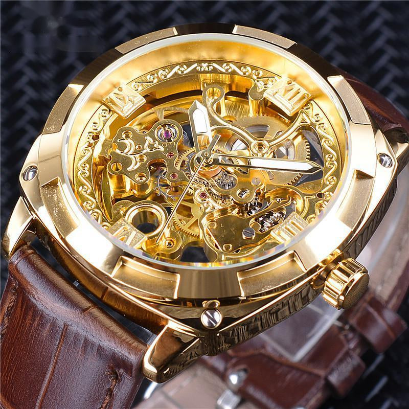 Mens Watches - Classic Mechanical Transparent Watch Gift, Waterproof #e284 - Image 3