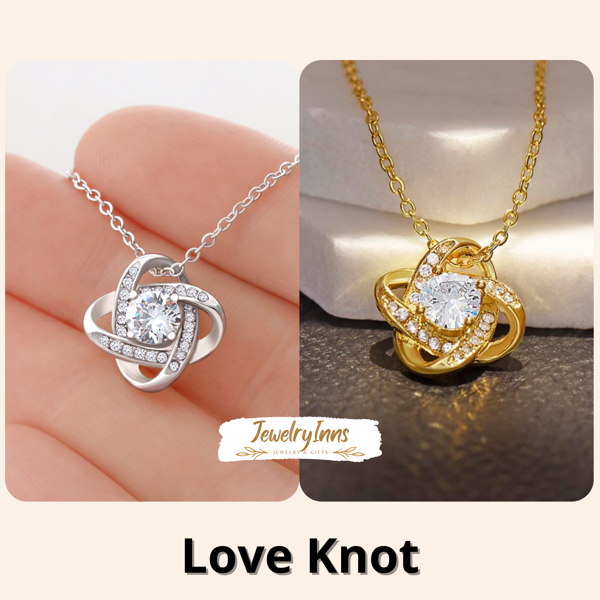 Love Knot Pendant - Personalized Message Card Jewelry - Jewelry Inns