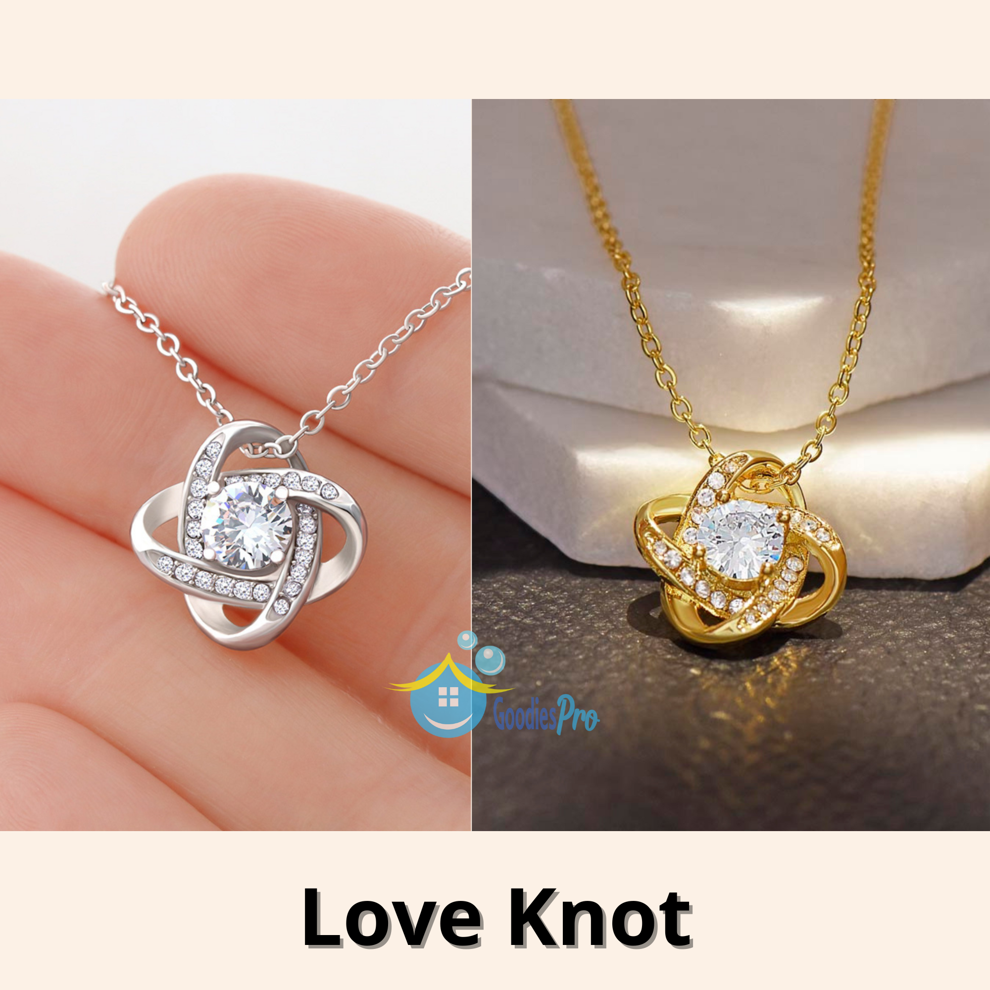 To My Daughter Love Knot Necklace Gift From Dad- Always heart to heart #e217 - Image 2