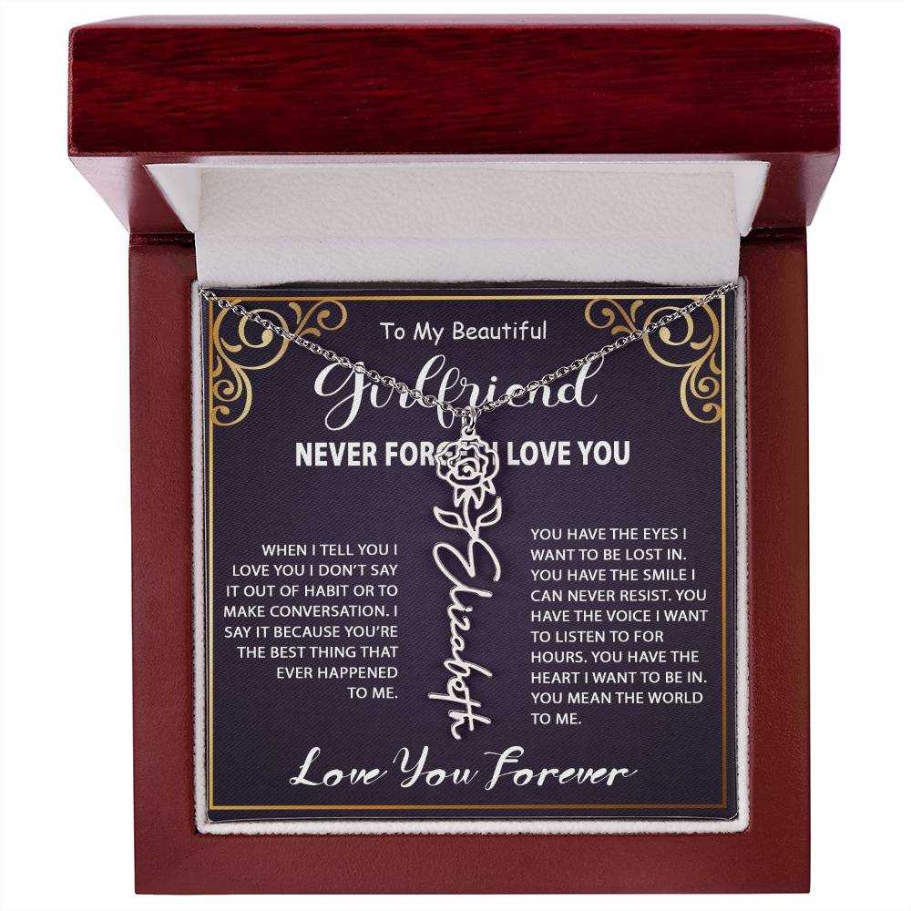 Personalized Name Necklace - Flower Name Necklace - Jewelry Inns