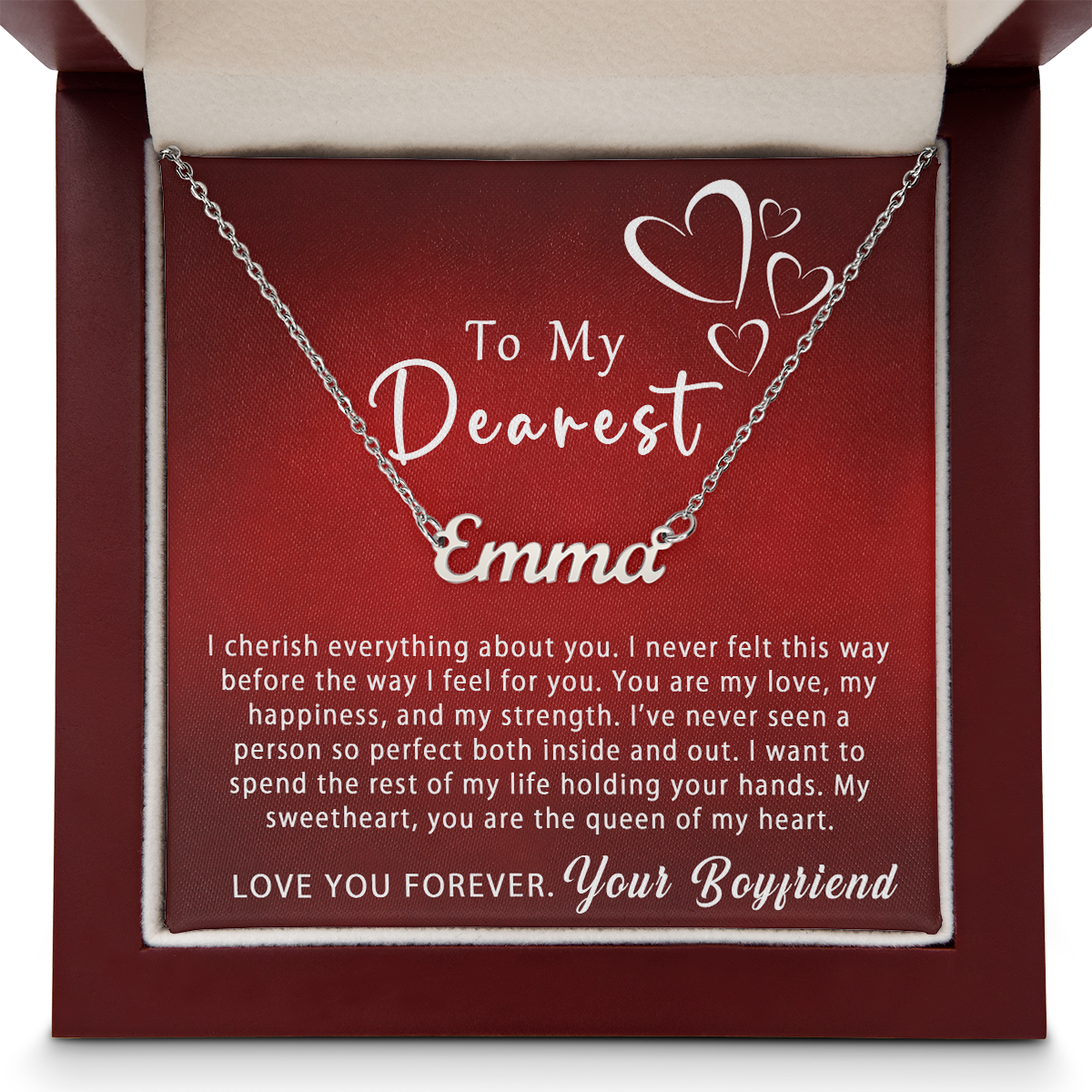 Custom Name Necklace - Personalized Message Card Jewelry- Jewelry Inns