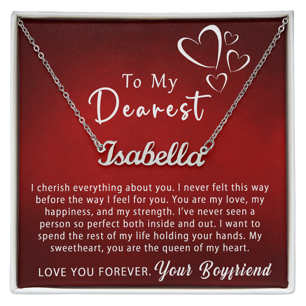 Custom Name Necklace - Personalized Message Card Jewelry- Jewelry Inns