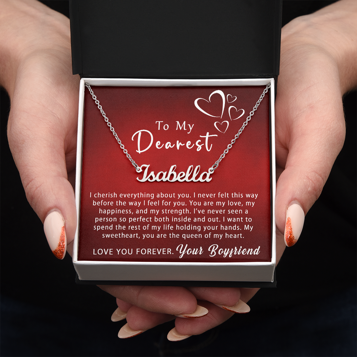 Custom Name Necklace - Personalized Message Card Jewelry- Jewelry Inns