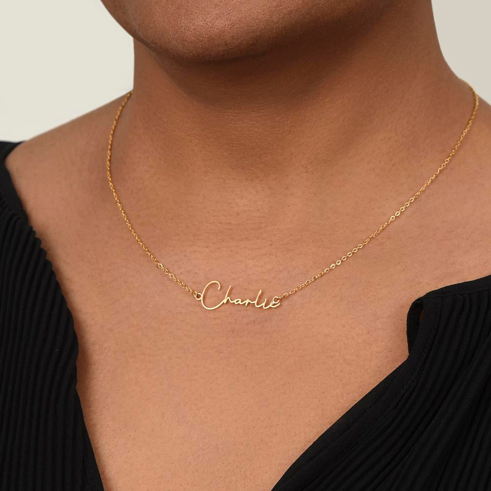Necklace For Mom: To An Amazing Mother Gift - Signature Style Name Necklace #e244 - Image 4