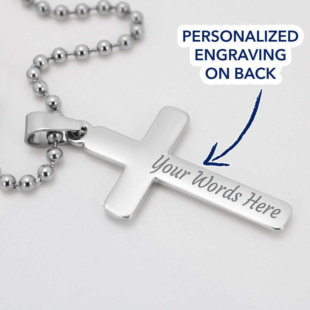 To My Husband Personalized Cross Necklace Military style Gift - Generous Selfless Love #e210a - Image 2