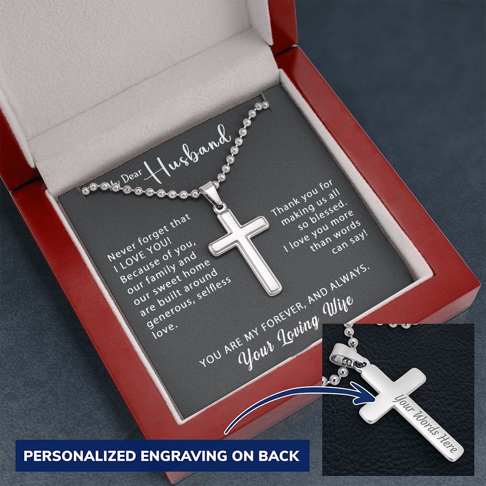 To My Husband Personalized Cross Necklace Military style Gift - Generous Selfless Love #e210a - Image 6