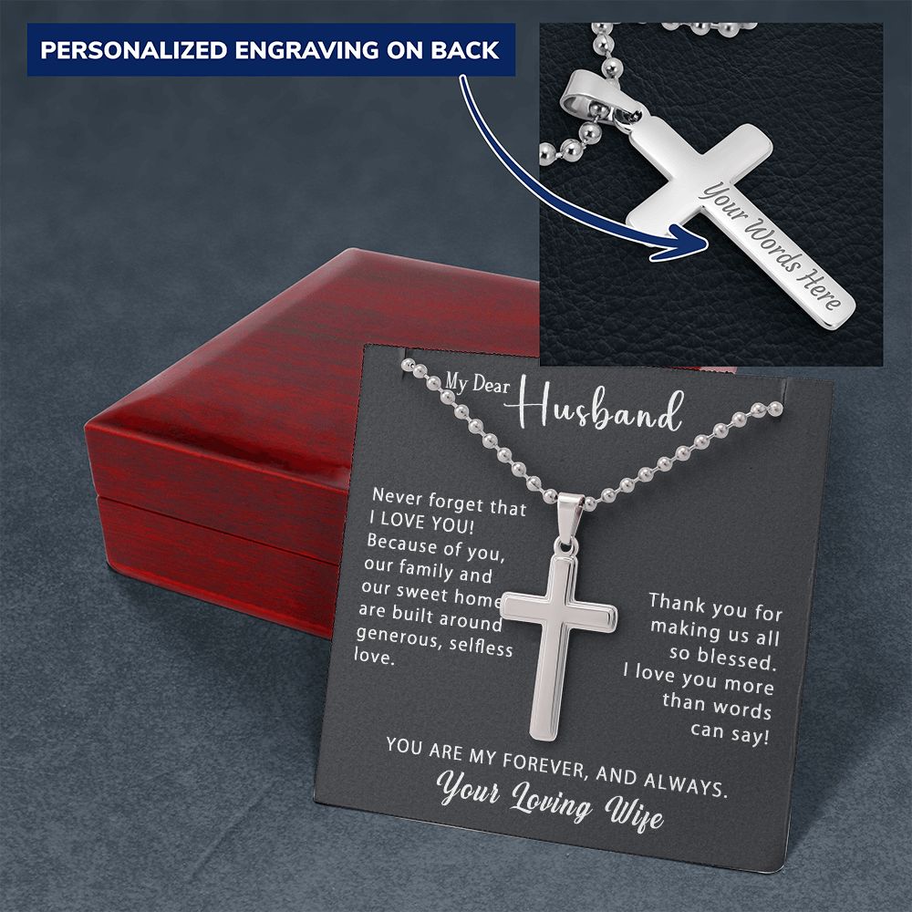 To My Husband Personalized Cross Necklace Military style Gift - Generous Selfless Love #e210a - Image 10