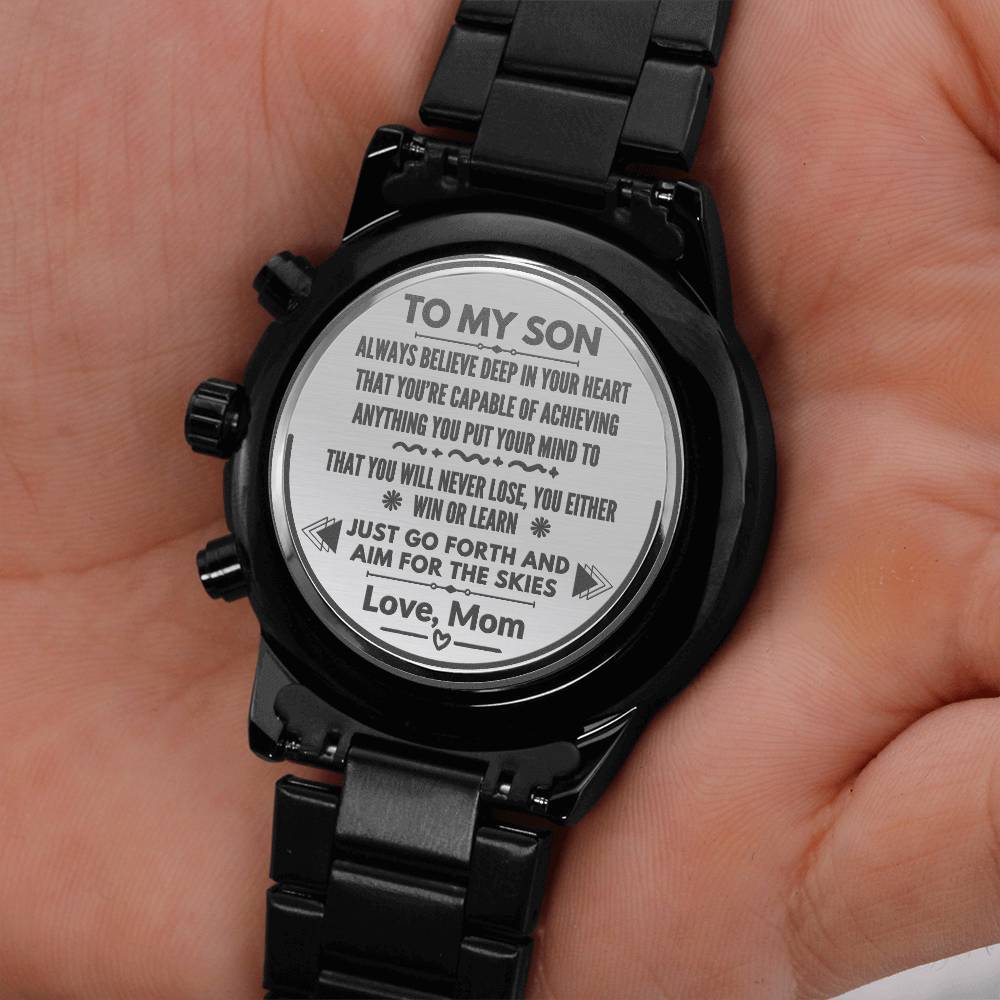 Personalized Men's Engraved Chronograph Watch For Son #e310 - Image 13