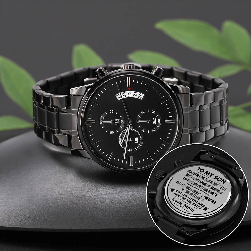 Personalized Men's Engraved Chronograph Watch For Son #e310 - Image 6
