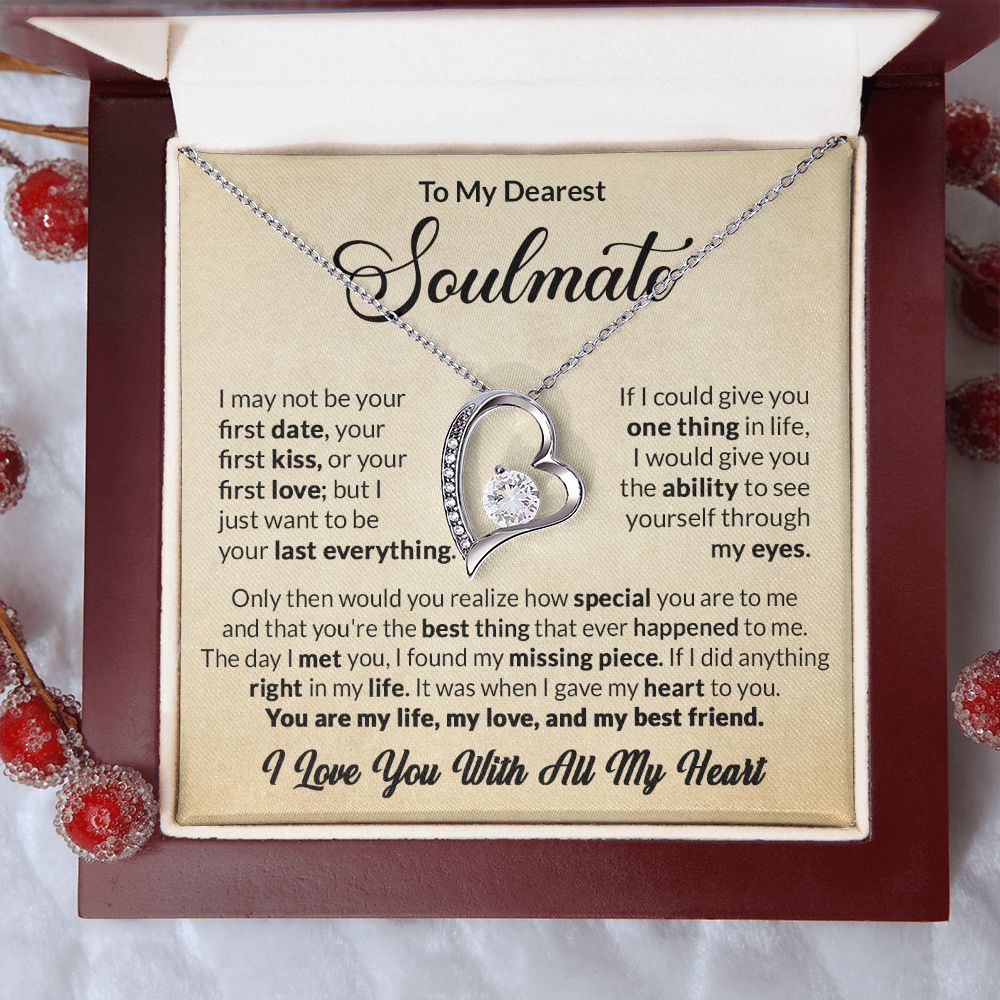 Soulmate Pendant Necklace Gift For Wife Girlfriend Valentine's Day Birthday Anniversary Love Quote Message Card Forever Love Jewelry For Her #e231 - Image 7