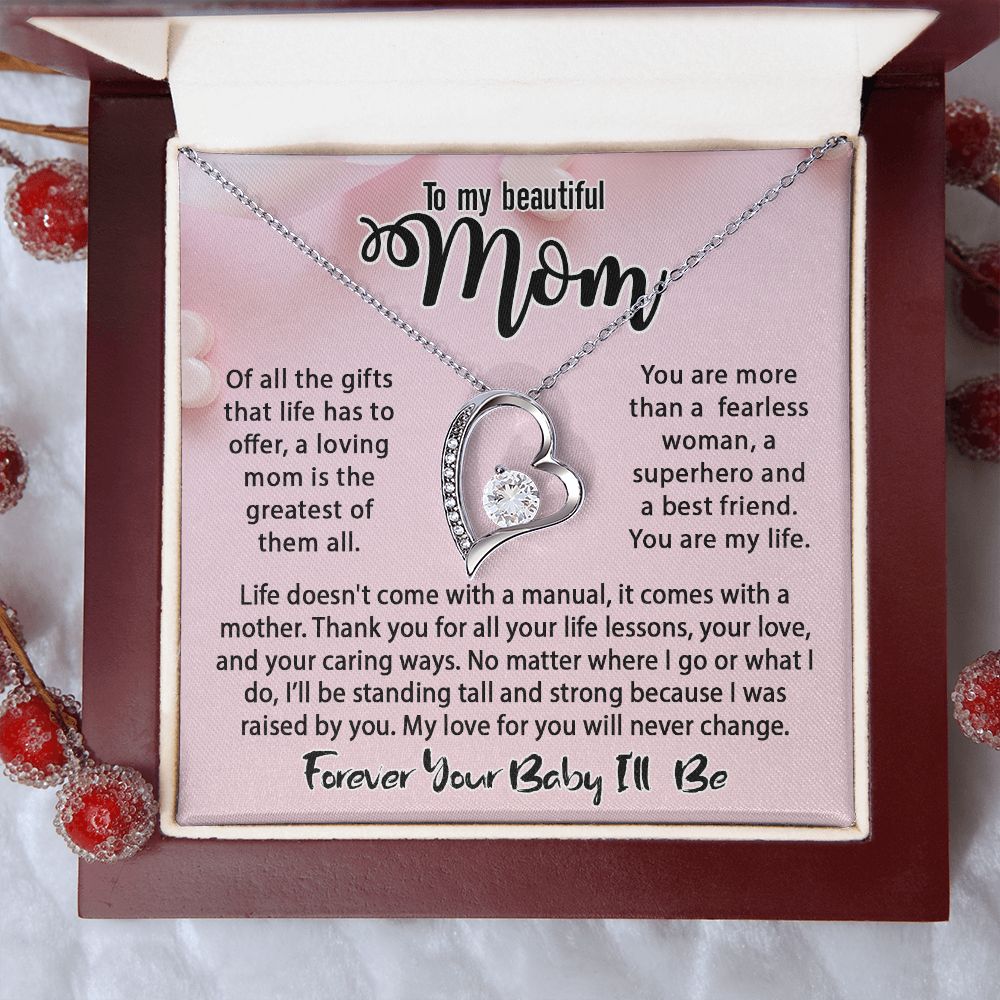To My Mom Necklace, Mom Birthday Gift From Daughter & Son, Mother's Day Ideas Love Quote Message Card Forever Love Jewelry For Her #e232 - Image 10