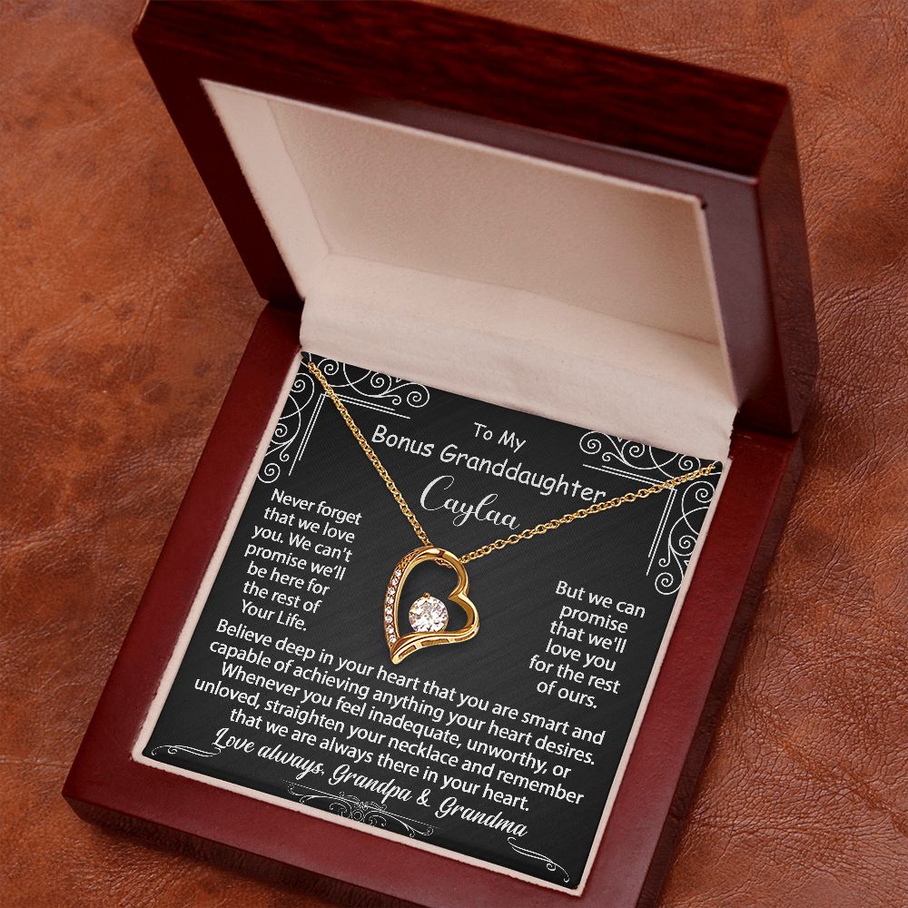 To My Granddaughter Necklace Gift - Believe deep in your heart - Forever Love #e72d v.5 - Image 8