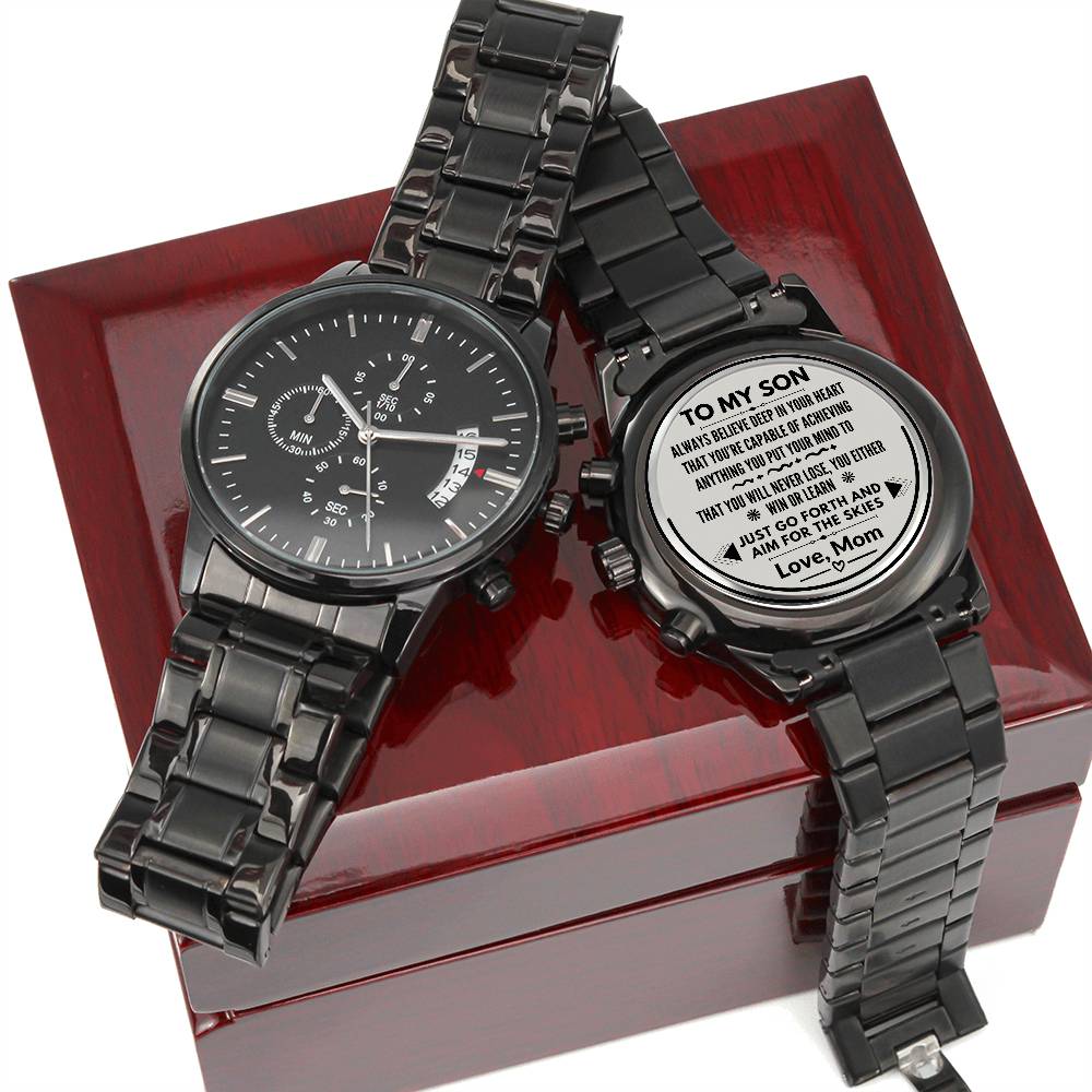 Personalized Men's Engraved Chronograph Watch For Son #e310 - Image 7