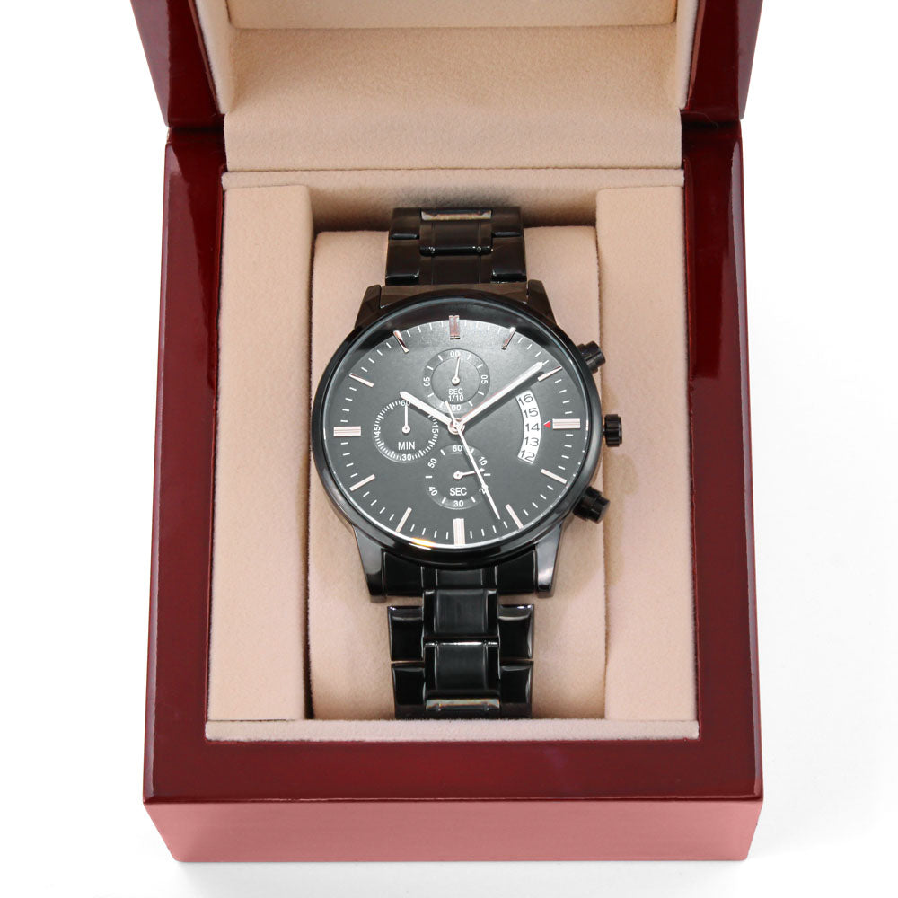Personalized Men's Engraved Chronograph Watch For Son #e310 - Image 9