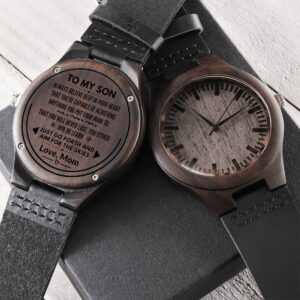 Custom Engraved Wooden Watch Gift For Son #e309