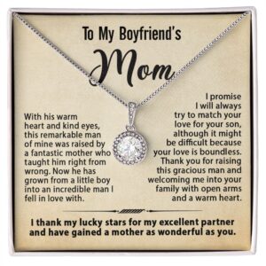 Gifts for Boyfriend's Mom, To My Boyfriends Mom Necklace Gifts, Mother's Day Gift Birthday Christmas Ideas For BF's Mom, Eternal Hope Pendants #e270