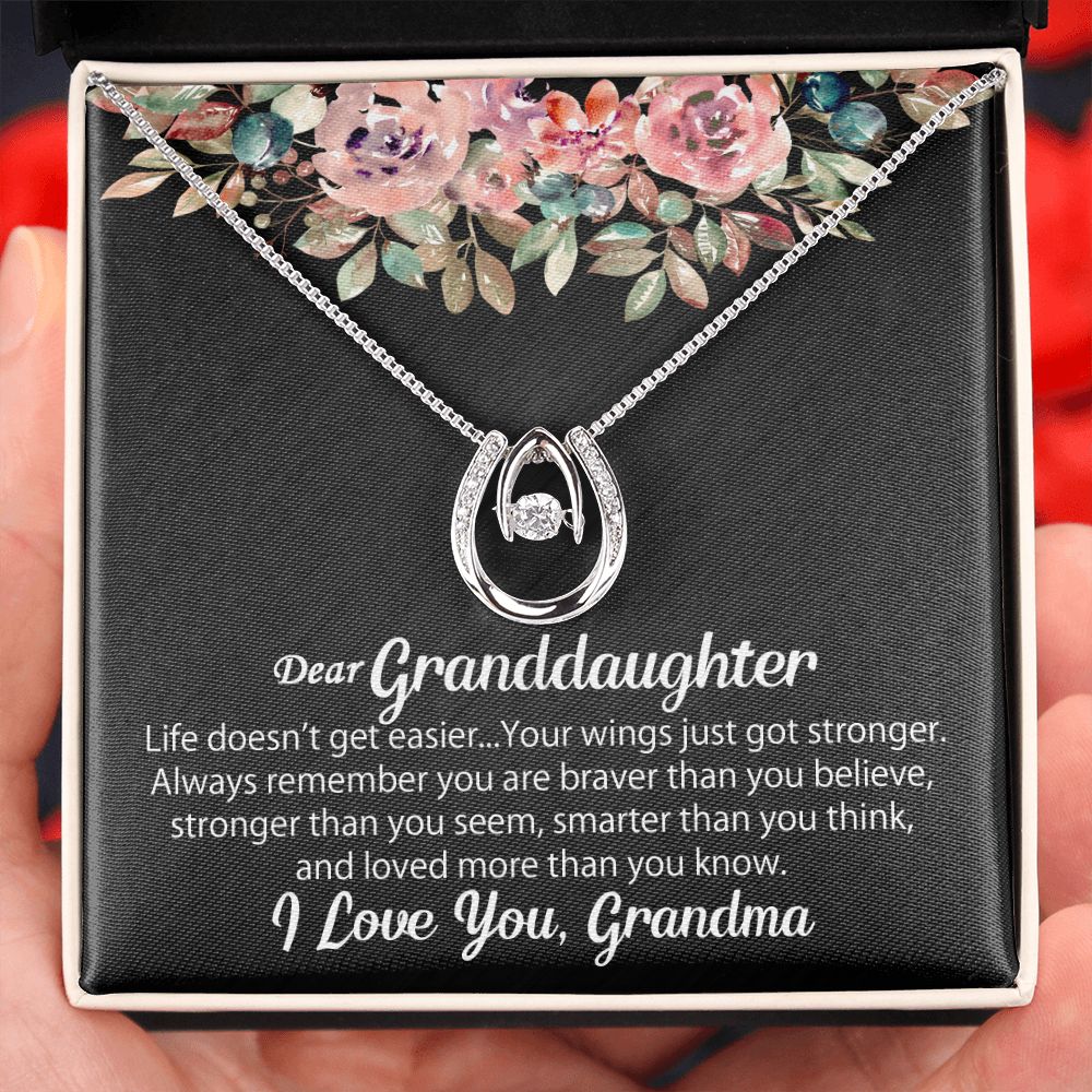Personalized To My Granddaughter Necklace Gift From Grandma, Poem Message Jewelry Card, Granddaughter Birthday Gift, Christmas Gift For Her