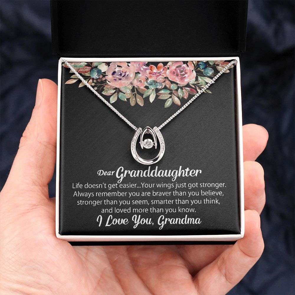 Personalized To My Granddaughter Necklace Gift From Grandma, Poem Message Jewelry Card, Granddaughter Birthday Gift, Christmas Gift For Her