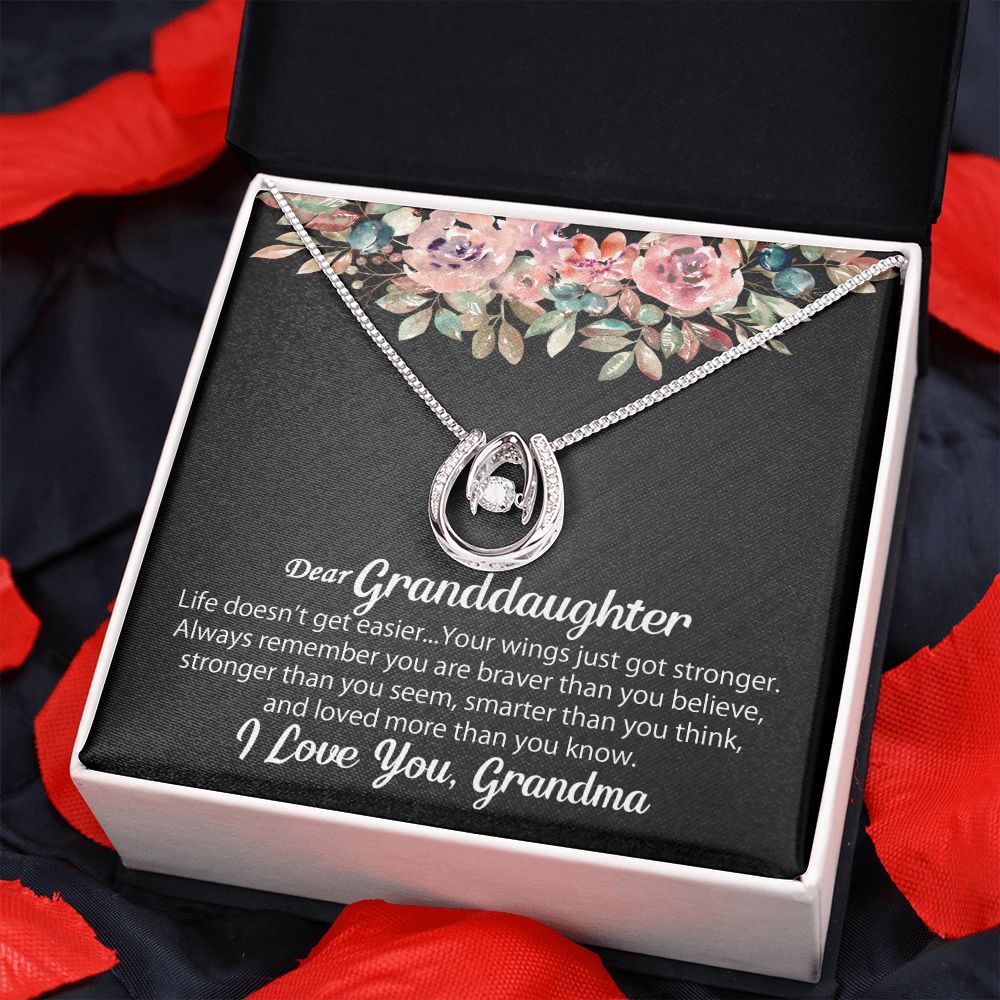 Personalized To My Granddaughter Necklace Gift From Grandma, Poem Message Jewelry Card, Granddaughter Birthday Gift, Christmas Gift For Her