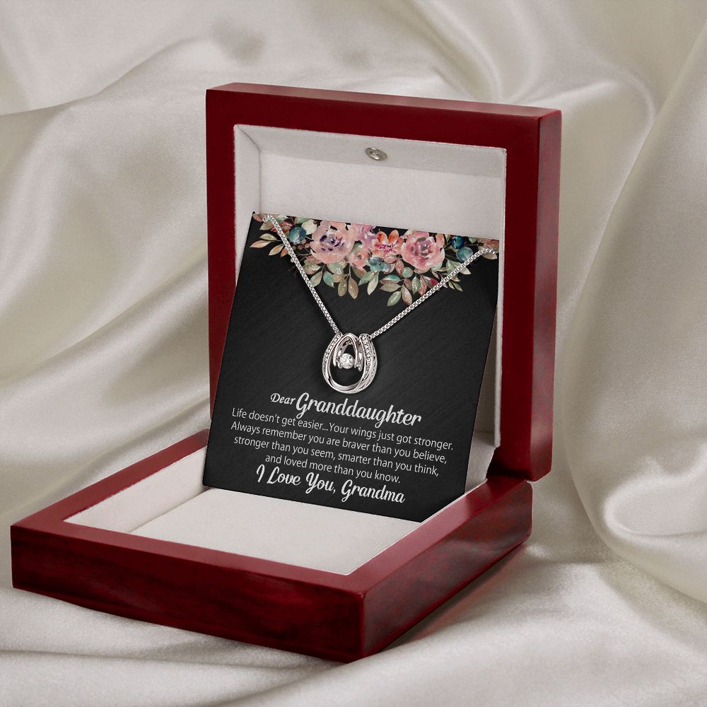 Personalized To My Granddaughter Necklace Gift From Grandma, Poem Message Jewelry Card, Granddaughter Birthday Gift, Christmas Gift For Her