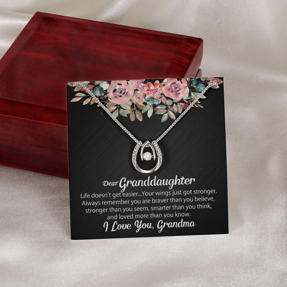 Personalized To My Granddaughter Necklace Gift From Grandma, Poem Message Jewelry Card, Granddaughter Birthday Gift, Christmas Gift For Her