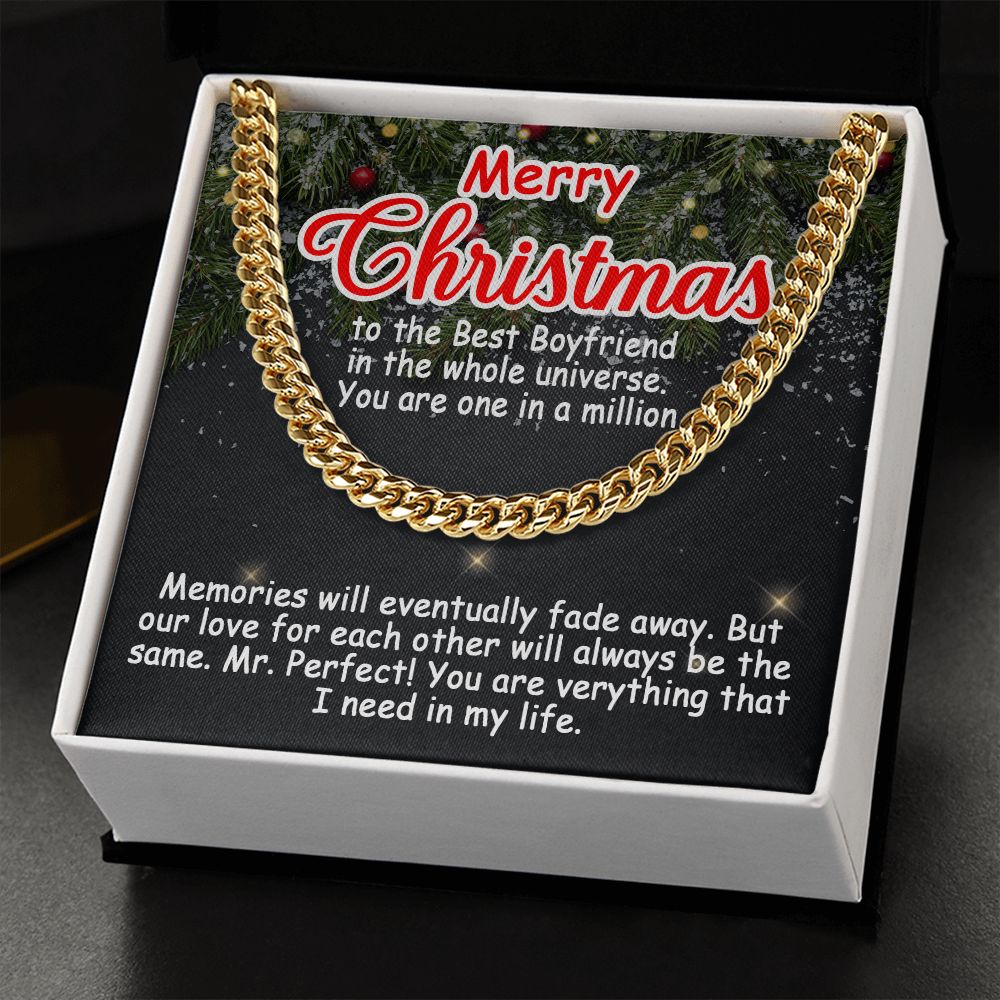 Personalized To My Boyfriend Cuban Link Chain 5mm Necklace - Merry Christmas #e192 - Image 8