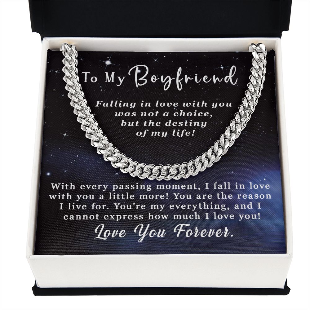 To My Boyfriend Gift - Falling in love - Cuban Link Chain Necklace #e52 - Image 14