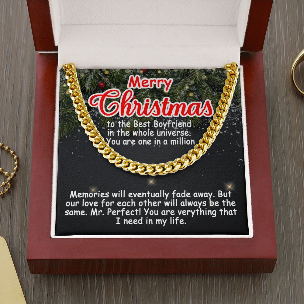Personalized To My Boyfriend Cuban Link Chain 5mm Necklace - Merry Christmas #e192 - Image 12