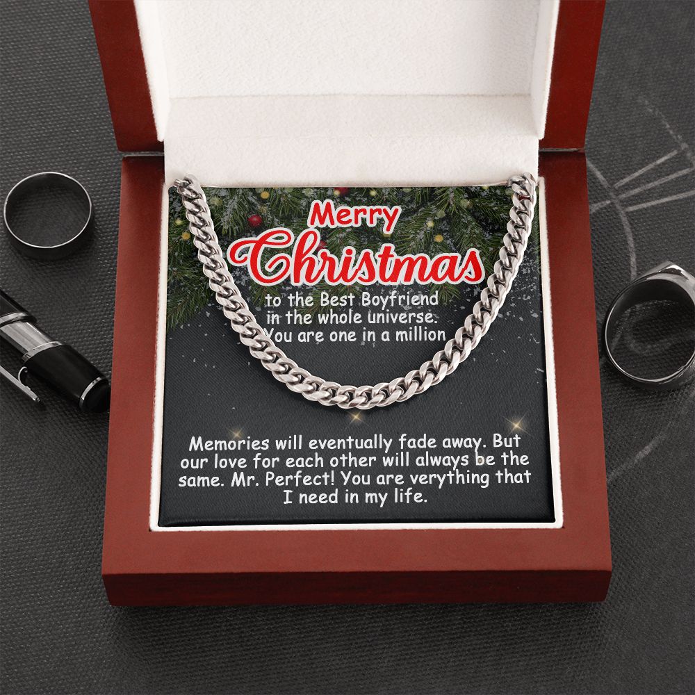 Personalized To My Boyfriend Cuban Link Chain 5mm Necklace - Merry Christmas #e192 - Image 9