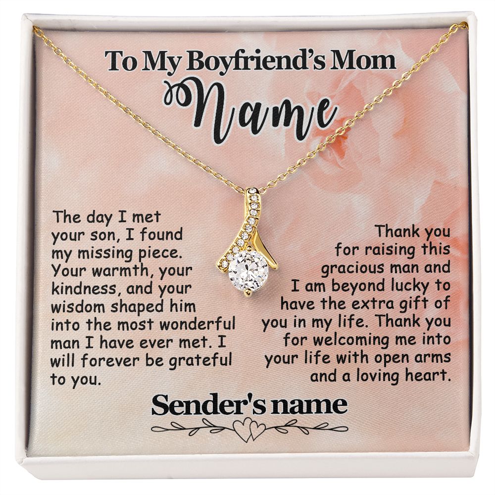 To My Boyfriend's Mom Necklace Personalized Gift, Mother's Day Birthday Christmas Ideas, Custom Pink - Alluring #e278 - Image 2