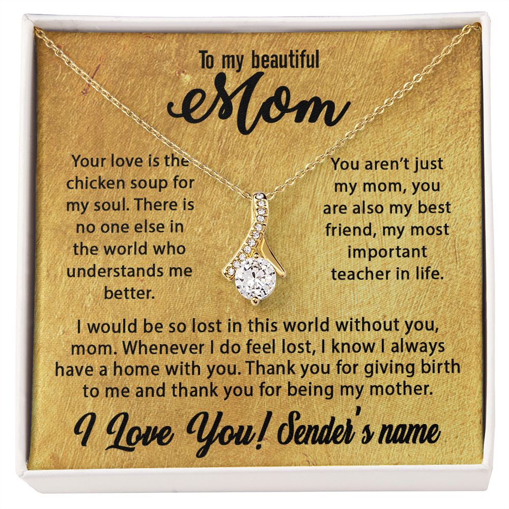 Personalized Necklace For Mom - Mothers Day Gift Ideas, Birthday Christmas Gift for Mom Alluring Beauty - Custom name #az23e237 - Image 2