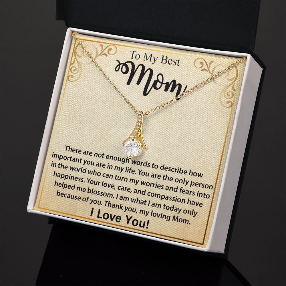 Mom Necklace Gift, Mother's Day Birthday Gift Ideas From Daughter & Son, Poem Message Card Alluring Beauty Pendant Jewelry Present For Her #e247 - Image 10