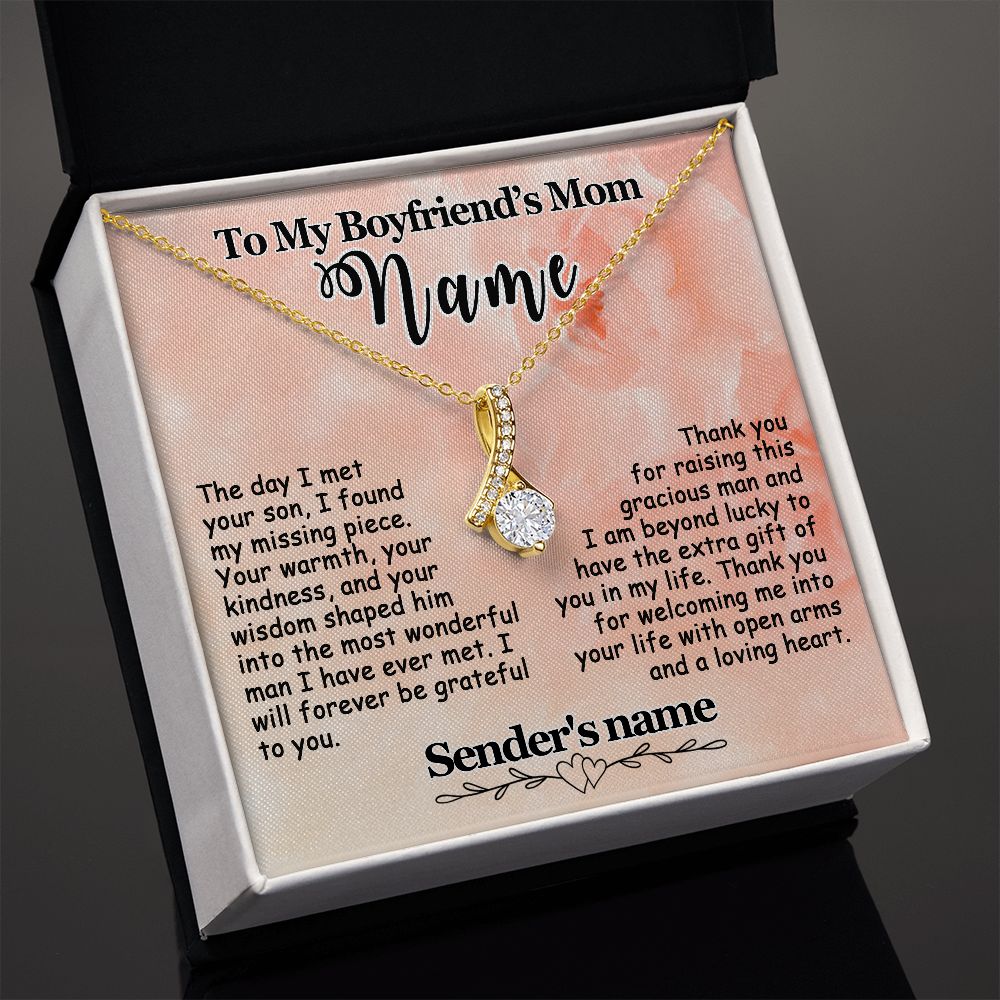 To My Boyfriend's Mom Necklace Personalized Gift, Mother's Day Birthday Christmas Ideas, Custom Pink - Alluring #e278 - Image 3