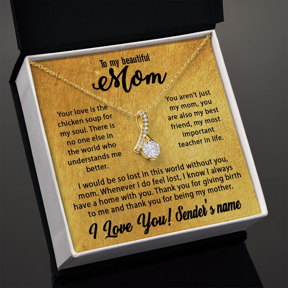 Personalized Necklace For Mom - Mothers Day Gift Ideas, Birthday Christmas Gift for Mom Alluring Beauty - Custom name #az23e237 - Image 3