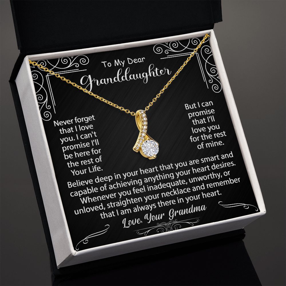 To My Granddaughter Necklace Gift - Believe deep in your heart - Alluring Beauty #e72c - Image 4