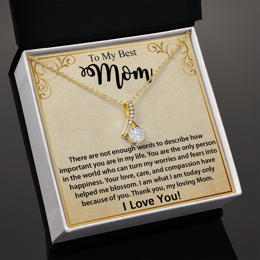 Mom Necklace Gift, Mother's Day Birthday Gift Ideas From Daughter & Son, Poem Message Card Alluring Beauty Pendant Jewelry Present For Her #e247 - Image 7