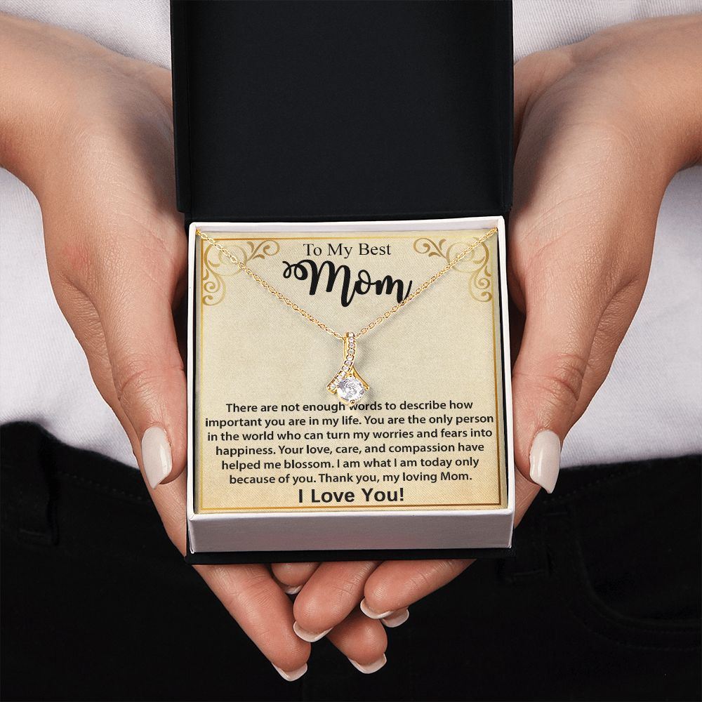 Mom Necklace Gift, Mother's Day Birthday Gift Ideas From Daughter & Son, Poem Message Card Alluring Beauty Pendant Jewelry Present For Her #e247 - Image 12
