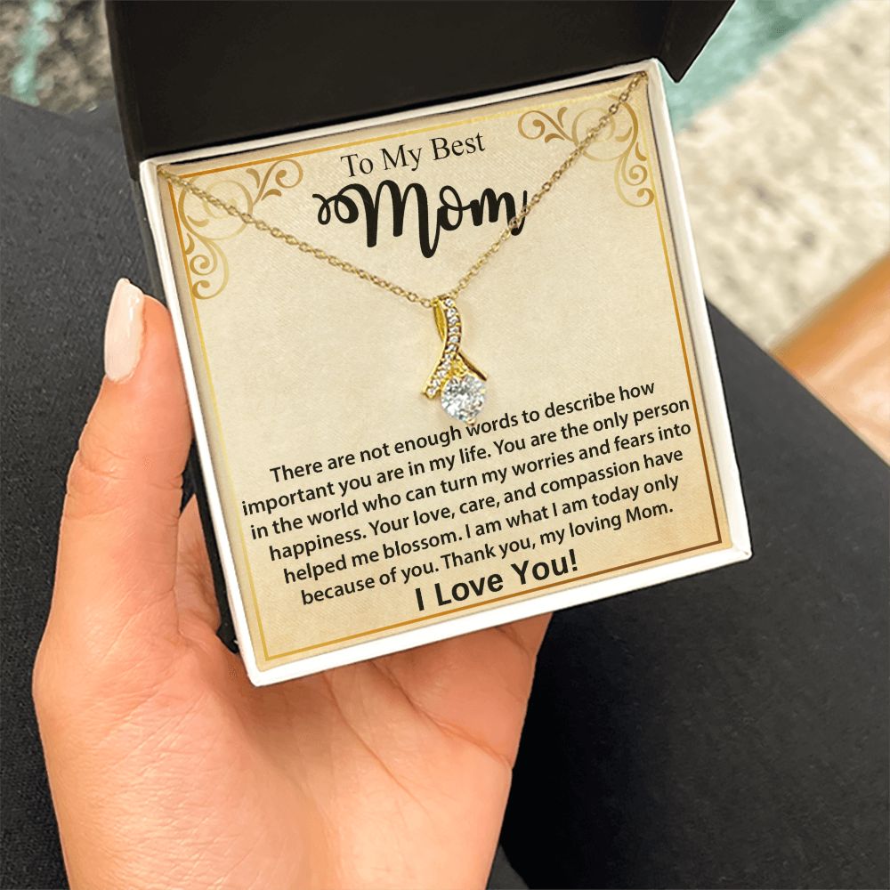 Mom Necklace Gift, Mother's Day Birthday Gift Ideas From Daughter & Son, Poem Message Card Alluring Beauty Pendant Jewelry Present For Her #e247 - Image 11