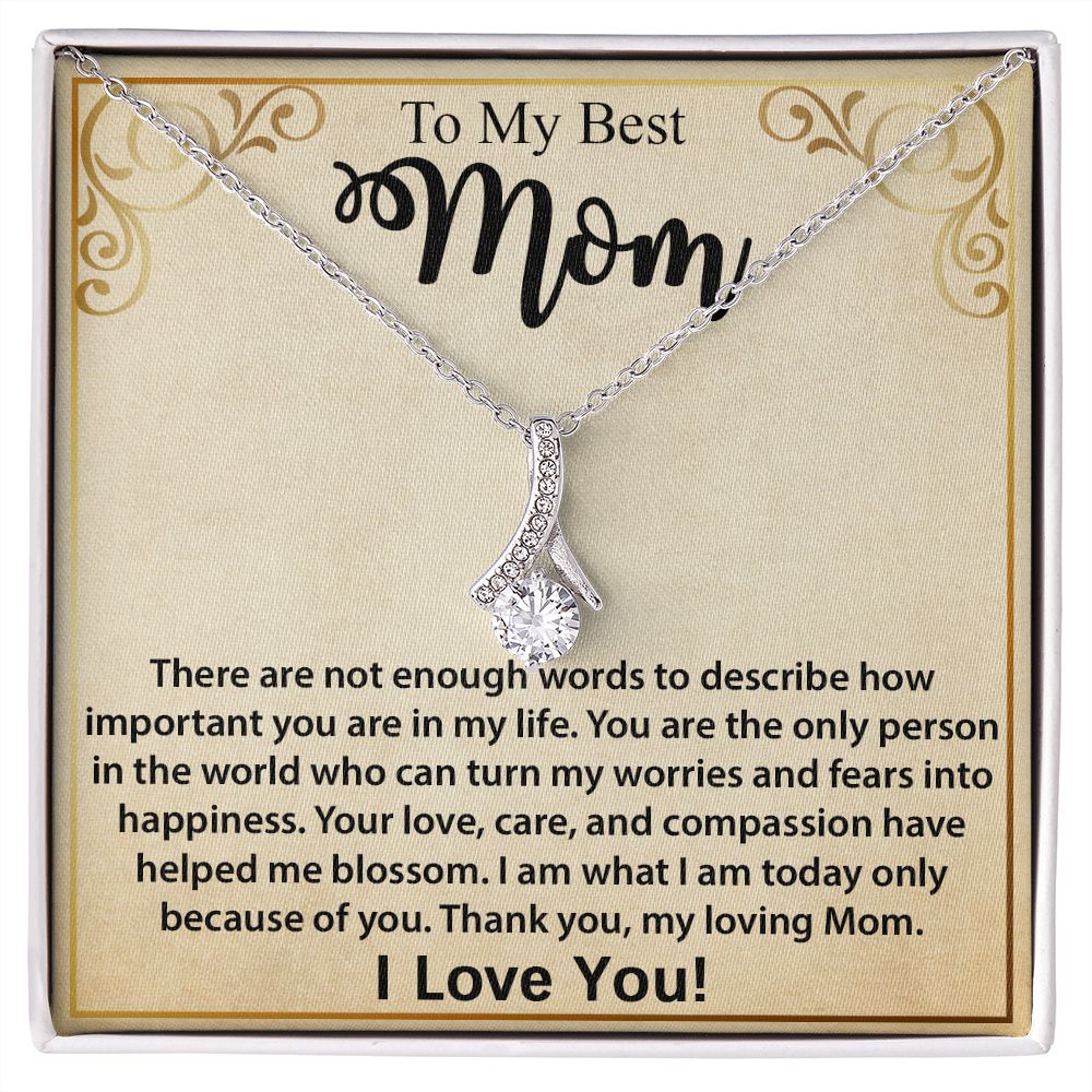 Mom Necklace Gift, Mother's Day Birthday Gift Ideas From Daughter & Son, Poem Message Card Alluring Beauty Pendant Jewelry Present For Her #e247 - Image 6