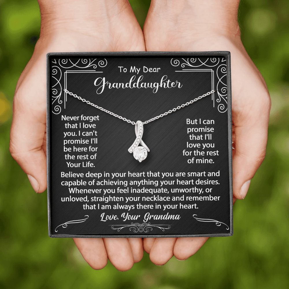 To My Granddaughter Necklace Gift - Believe deep in your heart - Alluring Beauty #e72c - Image 13
