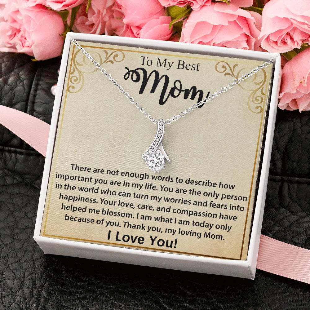 Mom Necklace Gift, Mother's Day Birthday Gift Ideas From Daughter & Son, Poem Message Card Alluring Beauty Pendant Jewelry Present For Her #e247 - Image 9
