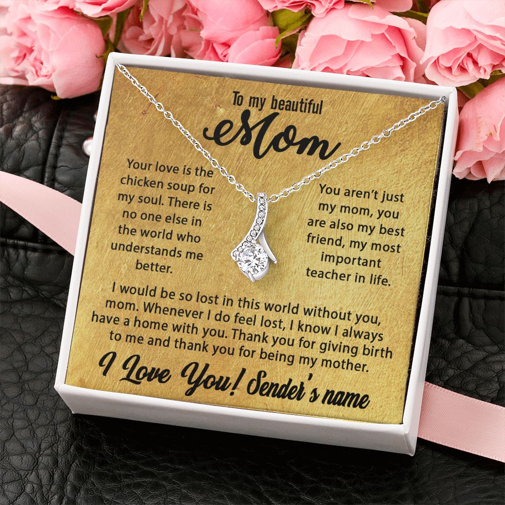 Personalized Necklace For Mom - Mothers Day Gift Ideas, Birthday Christmas Gift for Mom Alluring Beauty - Custom name #az23e237 - Image 7