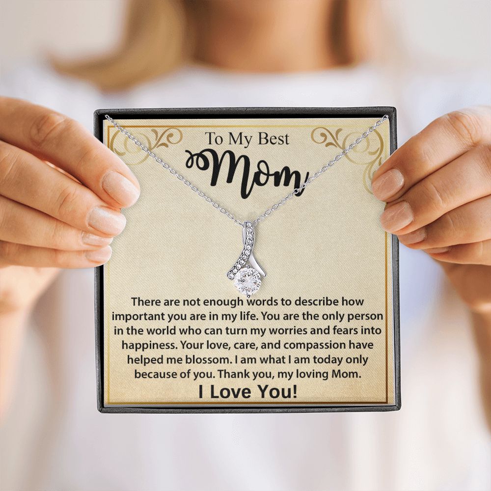 Mom Necklace Gift, Mother's Day Birthday Gift Ideas From Daughter & Son, Poem Message Card Alluring Beauty Pendant Jewelry Present For Her #e247 - Image 5