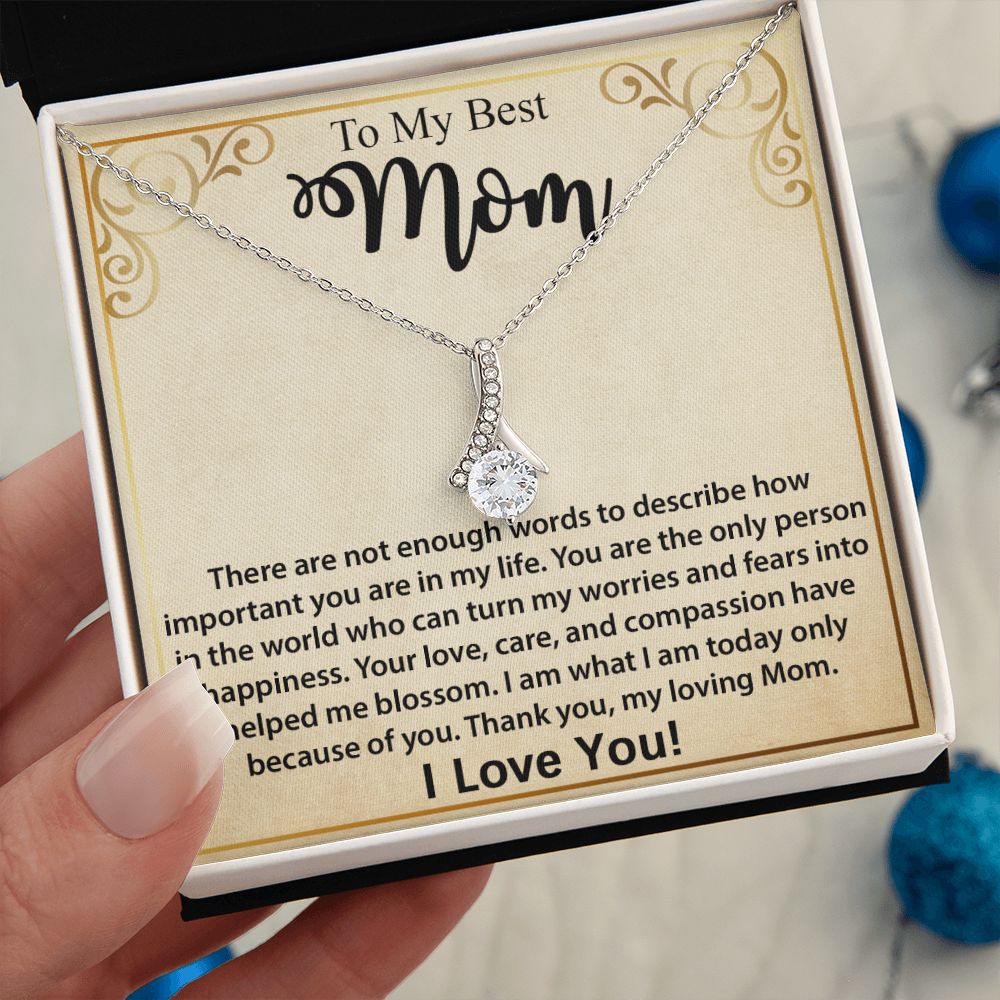 Mom Necklace Gift, Mother's Day Birthday Gift Ideas From Daughter & Son, Poem Message Card Alluring Beauty Pendant Jewelry Present For Her #e247 - Image 8