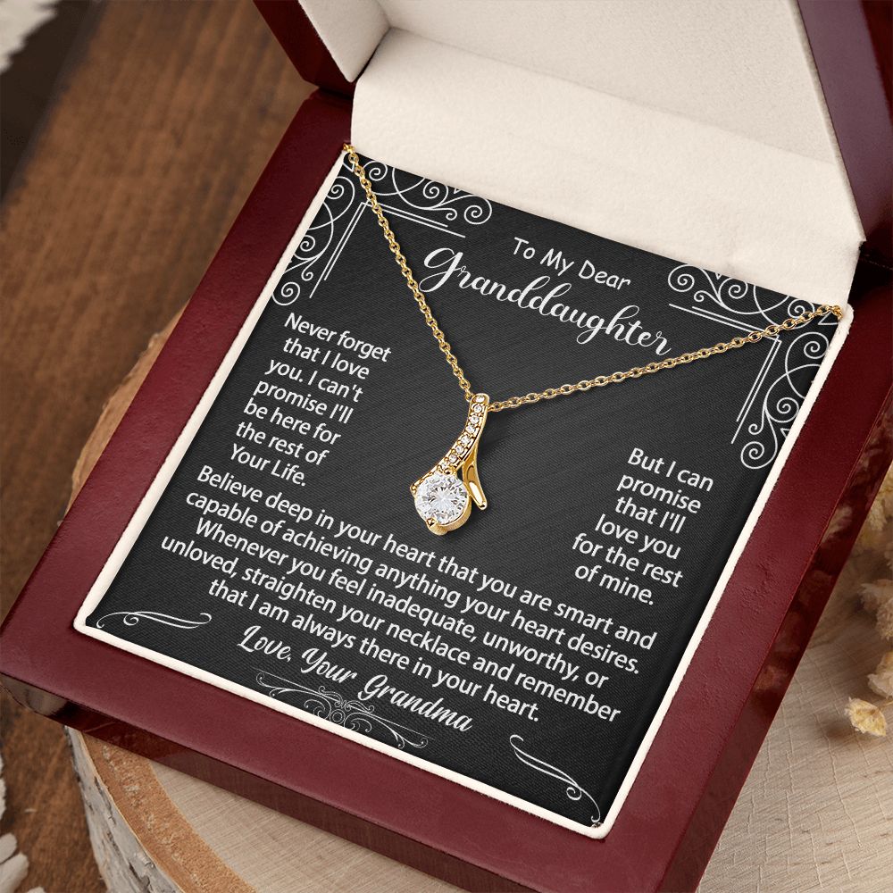 To My Granddaughter Necklace Gift - Believe deep in your heart - Alluring Beauty #e72c - Image 9