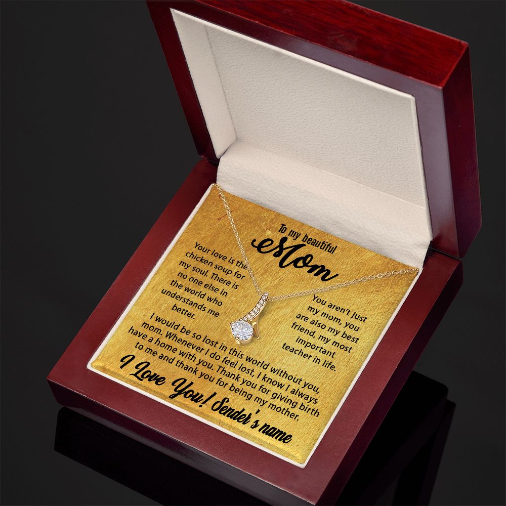 Personalized Necklace For Mom - Mothers Day Gift Ideas, Birthday Christmas Gift for Mom Alluring Beauty - Custom name #az23e237 - Image 6