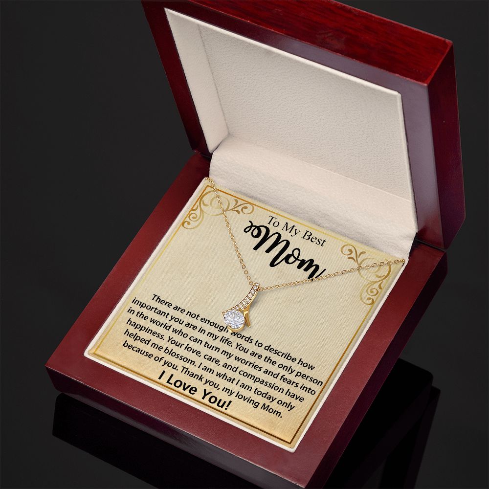 Mom Necklace Gift, Mother's Day Birthday Gift Ideas From Daughter & Son, Poem Message Card Alluring Beauty Pendant Jewelry Present For Her #e247 - Image 16