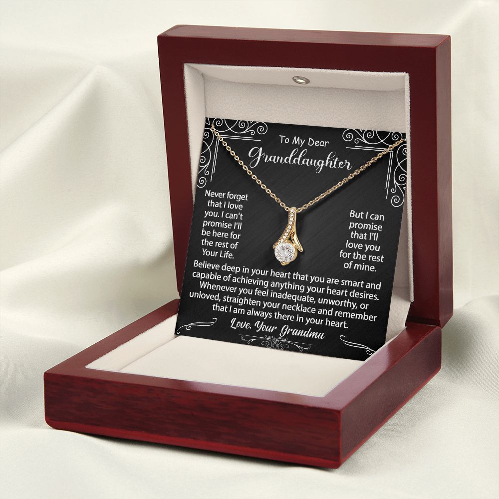 To My Granddaughter Necklace Gift - Believe deep in your heart - Alluring Beauty #e72c - Image 7