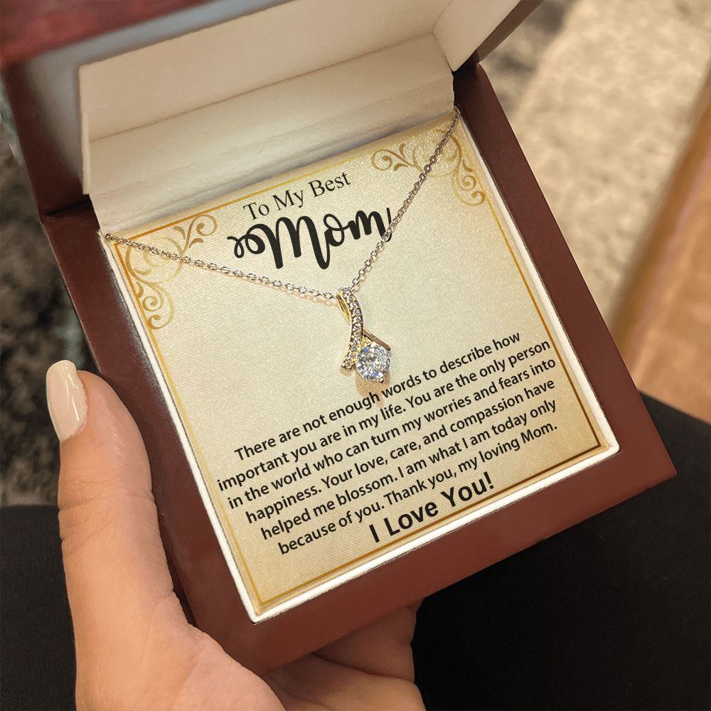 Mom Necklace Gift, Mother's Day Birthday Gift Ideas From Daughter & Son, Poem Message Card Alluring Beauty Pendant Jewelry Present For Her #e247 - Image 15