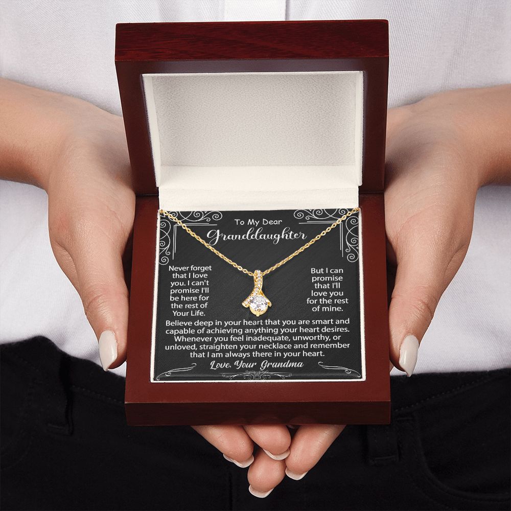 To My Granddaughter Necklace Gift - Believe deep in your heart - Alluring Beauty #e72c - Image 6